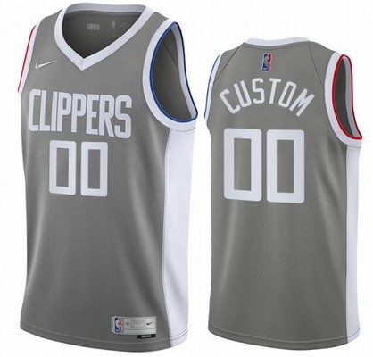Los Angeles Clippers Customized Gray 2021 Earned Stitched Swingman Jersey