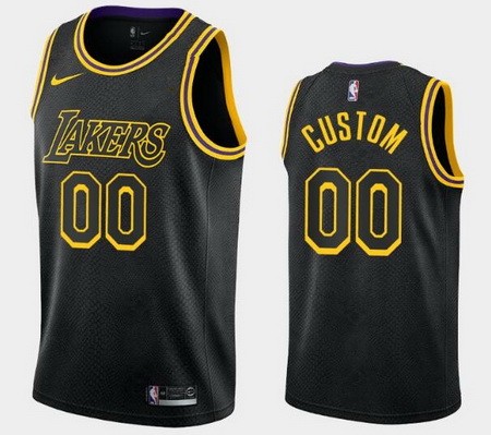 Los Angeles Lakers Customized Black City Stitched Swingman Jersey