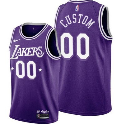 Los Angeles Lakers Customized Purple 2021 City Stitched Swingman Jersey
