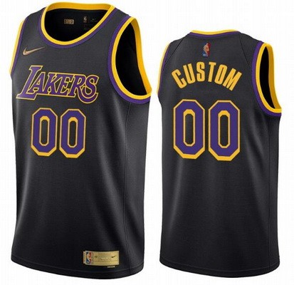 Los Angeles Lakers Customized Black 2021 Earned Stitched Swingman Jersey