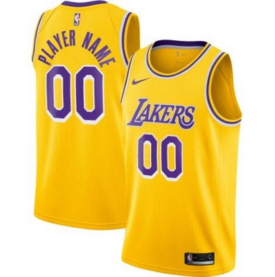 Los Angeles Lakers Customized Yellow Stitched Swingman Jersey