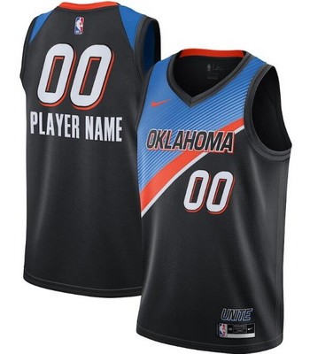 Oklahoma City Thunder Customized Black 2021 City Stitched Swingman Jersey