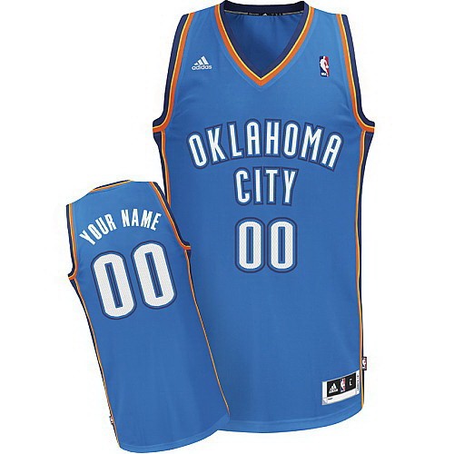 Oklahoma City Thunder Customized Blue Swingman Adidas Jersey