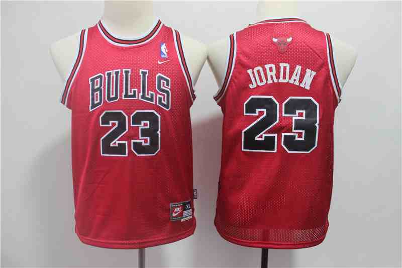 Bulls 23 Michael Jordan Red Youth Nike Mesh Throwback Jersey