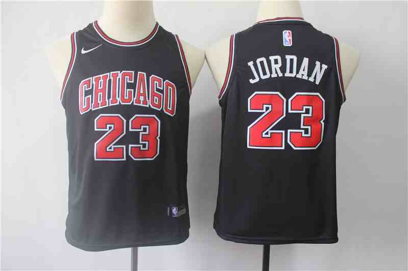 Bulls 23 Michael Jordan Black Youth Nike Swingman Jersey