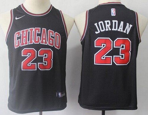 Youth Chicago Bulls #23 Michael Jordan Black Icon Swingman Jersey