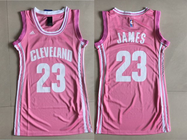 Cavaliers 23 LeBron James Pink Women Swingman Jersey