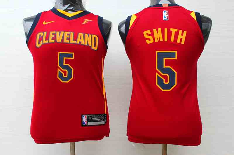 Cavaliers 5 J.R. Smith Red Youth Nike Replica Jersey