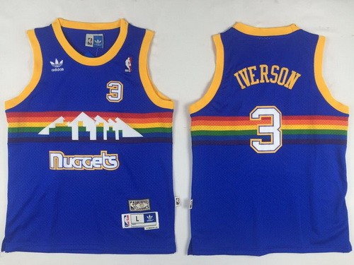 Youth Denver Nuggets #3 Ty Lawson Blue Throwback Swingman Jersey