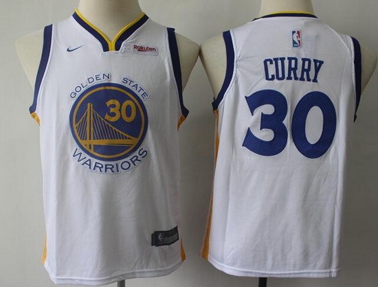 Youth Golden State Warriors #30 Stephen Curry White Icon Sponsor Swingman Jersey