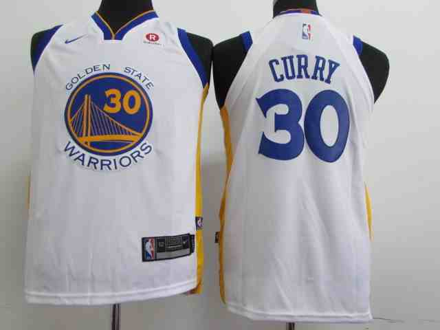 Warriors 30 Stephen Curry White Youth Nike Authentic Jersey