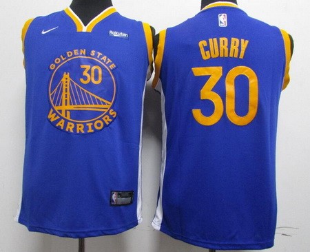 Youth Golden State Warriors #30 Stephen Curry Blue 2019 Icon Sponsor Swingman Jersey