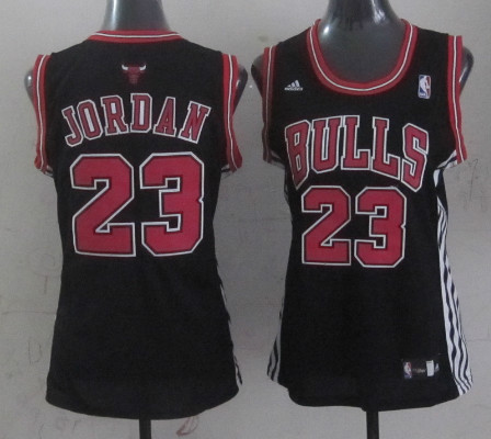Bulls 23 Jordan Black Women Jersey