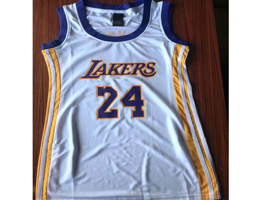 Lakers 24 Kobe Bryant White  Women Replica Jersey