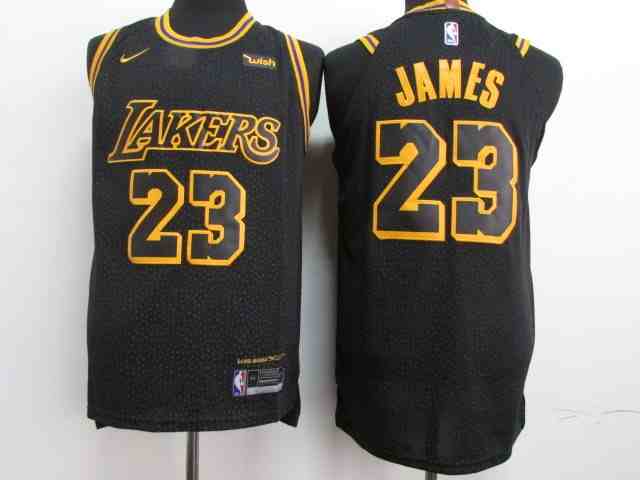 Lakers 23 Lebron James Black Youth City Edition Nike Authentic Jersey