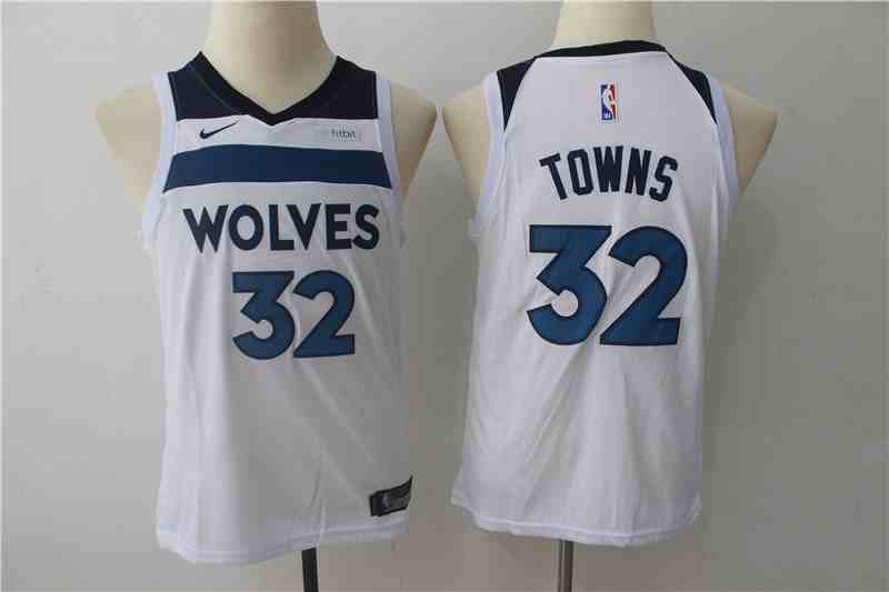 Timberwolves 32 Karl-Anthony Towns White Youth Nike Swingman Jersey