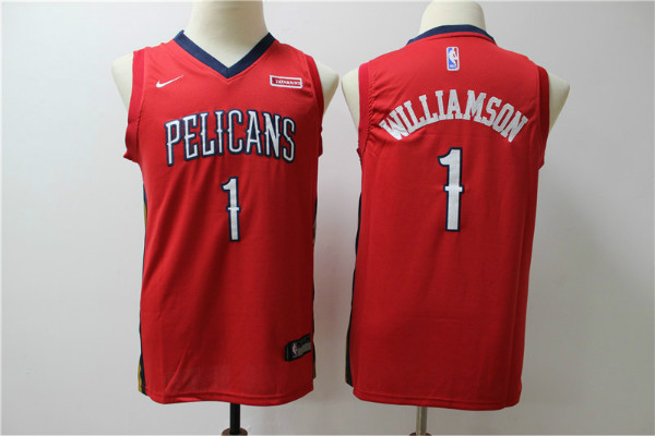 Pelicans 1 Zion Williamson Red Youth Nike Swingman Jersey