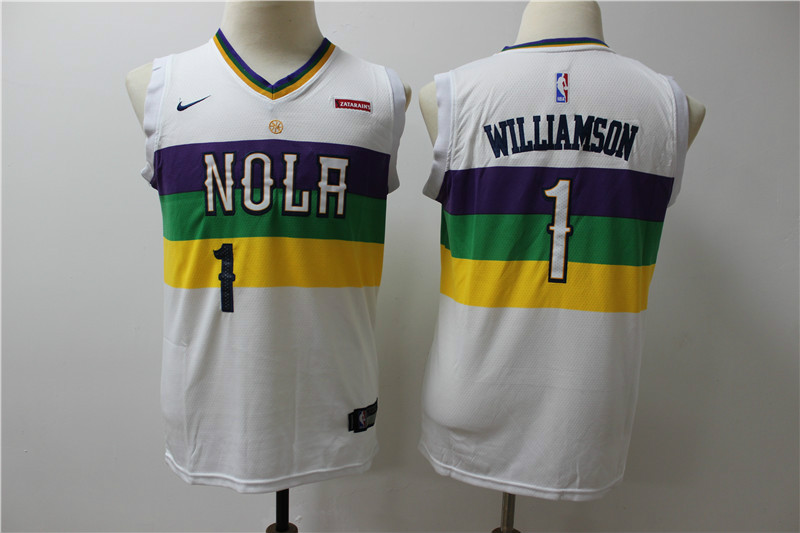Pelicans 1 Zion Williamson White Youth City Edition Nike Swingman Jersey