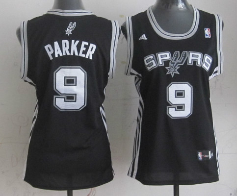 Spurs 9 Parker Black Women Jersey