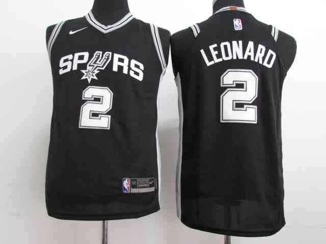Spurs 2 Kawhi Leonard Black Youth Nike Authentic Jersey
