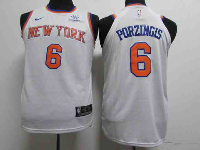 Knicks 6 Kristaps Porzingis White Nike Youth Authentic Jersey