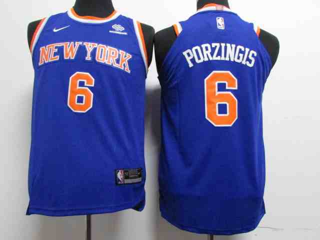 Knicks 6 Kristaps Porzingis Blue Nike Youth Authentic Jersey