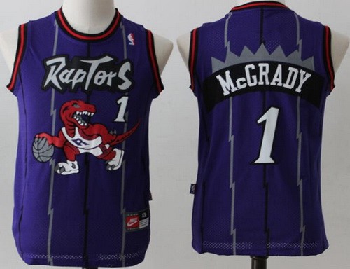 Youth Toronto Raptors #1 Tracy McGrady Purple Throwback Swingman Jersey