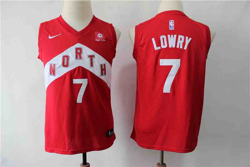 Raptors 7 Kyle Lowry Red Youth Earned Edition Nike Swingman Jersey