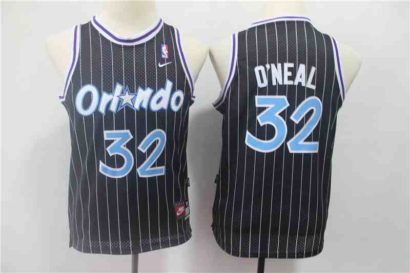 Magic 32 Shaquille O'neal Black Youth Throwback Jersey