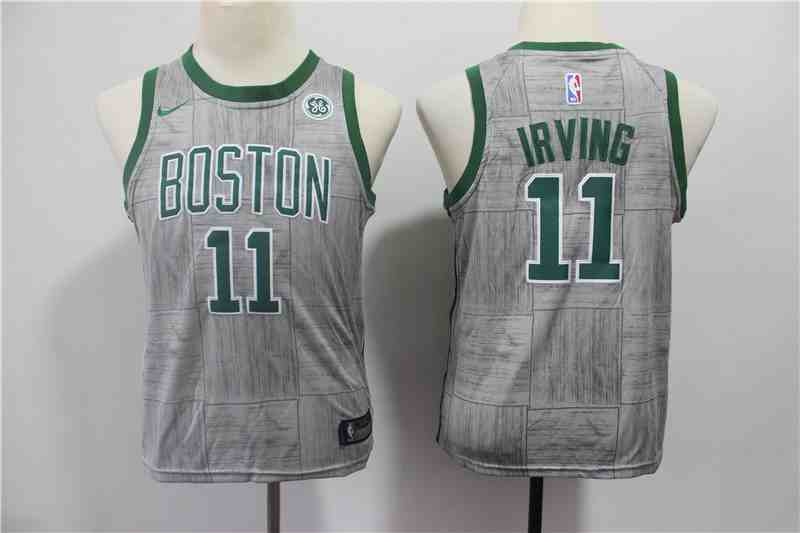 Celtics 11 Kyrie Irving Gray Youth City Edition Nike Swingman Jersey