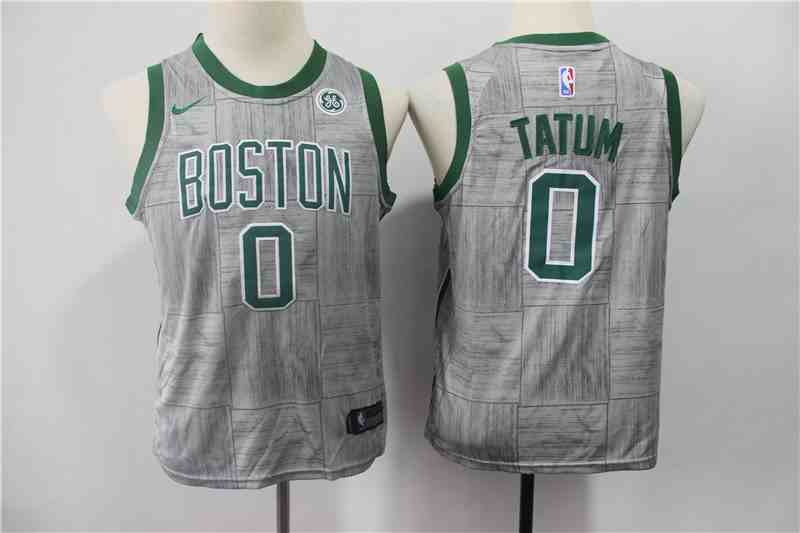 Celtics 0 Jayson Tatum Gray Youth Nike Swingman Jersey