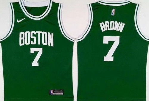 Youth Boston Celtics #7 Jaylen Brown Green Icon Swingman Jersey