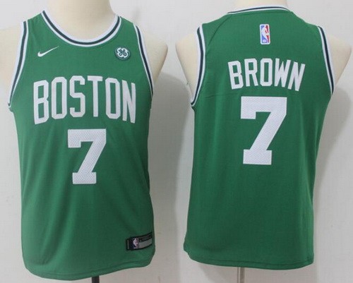 Youth Boston Celtics #7 Jaylen Brown Green Icon Sponsor Swingman Jersey