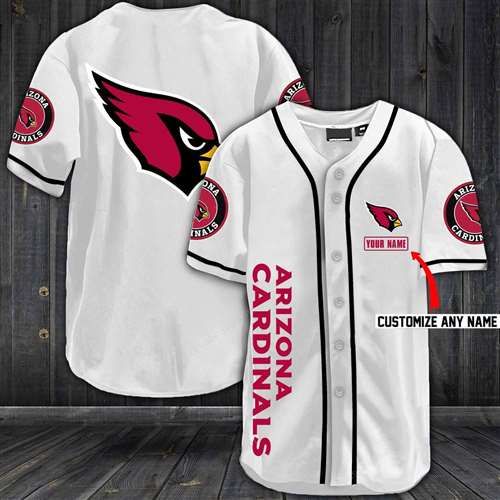 Arizona Cardinals NFL Baseball White Custom Name And Number Jerseys Shirts