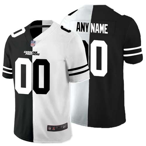 Panthers Customized Black And White Split Vapor Untouchable Limited Jersey
