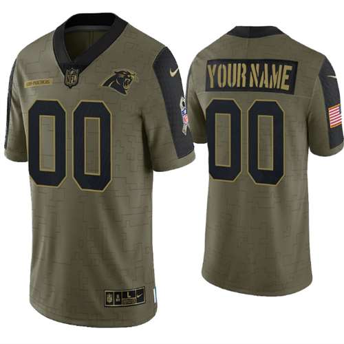 Carolina Panthers Customized 2021 Olive Salute To Service Limited Stitched Jersey