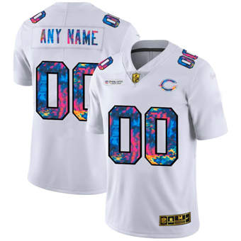Chicago Bears Customized 2020 White Crucial Catch Limited Stitched Jersey