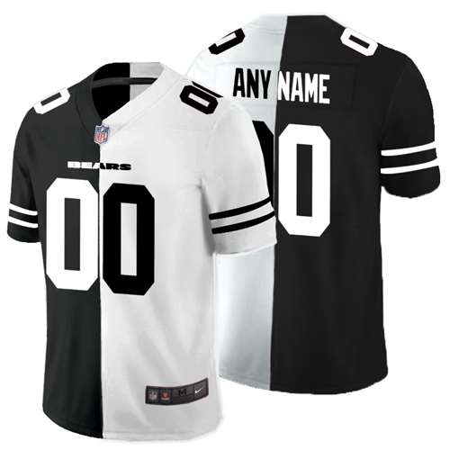 Bears Customized Black And White Split Vapor Untouchable Limited Jersey