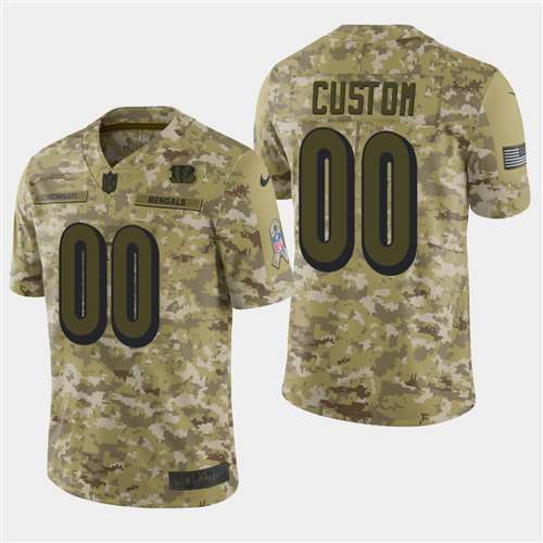 Bengals Customized Camo Salute To Service NFL Stitched Limited Jersey