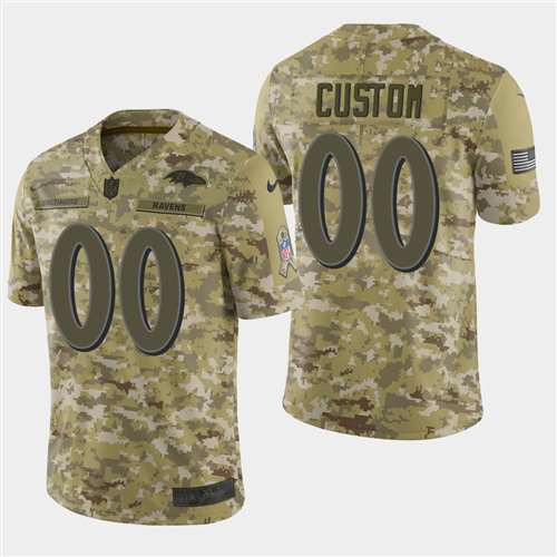 Baltimore Ravens Customized Camo Salute To Service Limited Stitched NFL Jersey