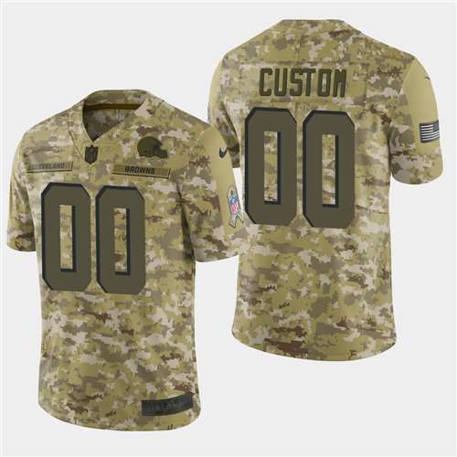 Cleveland Browns Customized Camo Salute To Service NFL Stitched Limited Jersey