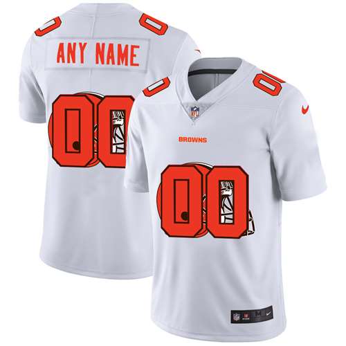 Browns Customized White Team Big Logo Vapor Untouchable Limited Jersey