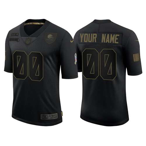 Cleveland Browns Customized 2020 Black Salute To Service Limited Stitched Jersey
