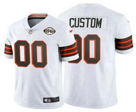 Cleveland Browns Customized Limited White Alternate Vapor Jersey