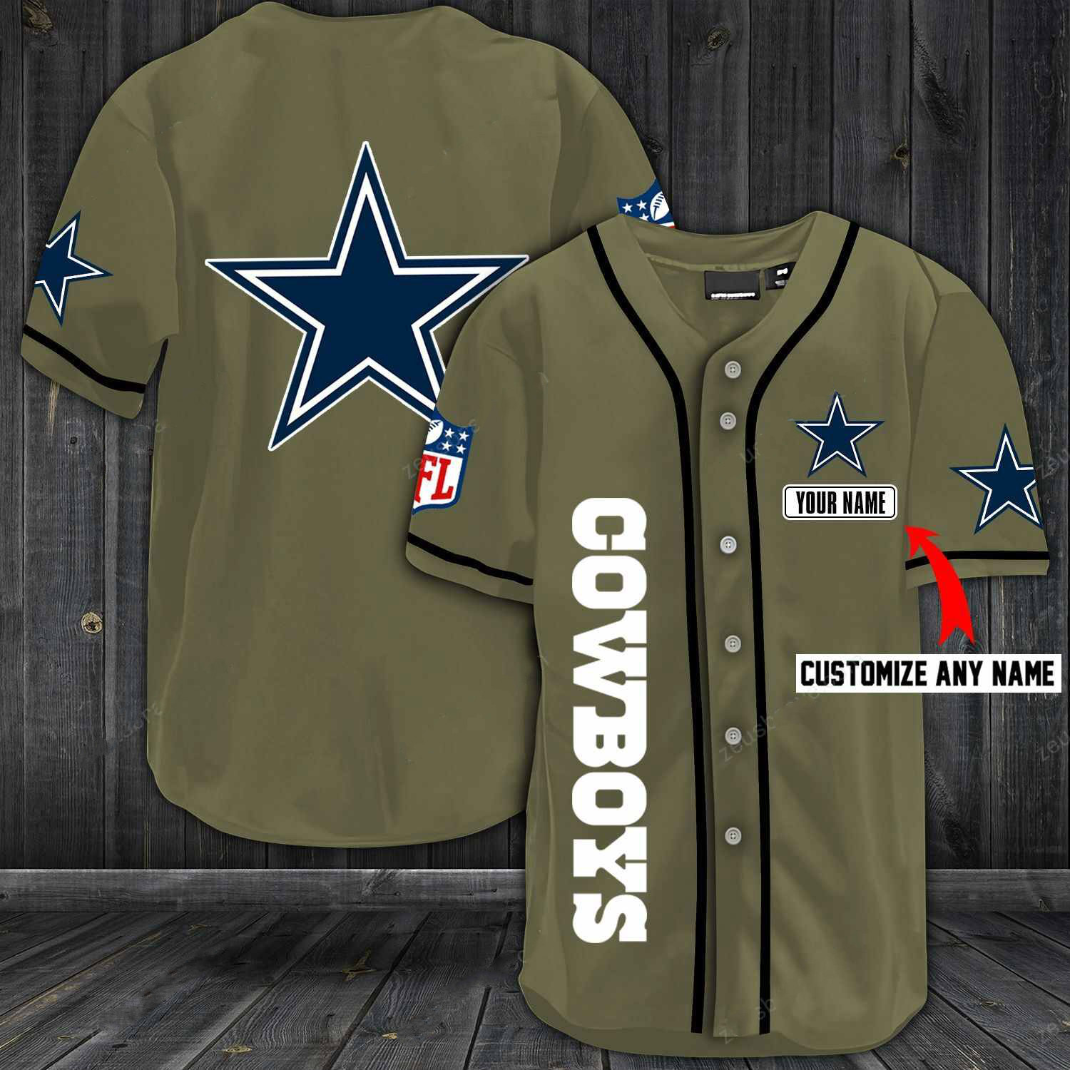 Cowboys Baseball Salute To Service Custom Name And Number Jerseys Shirts