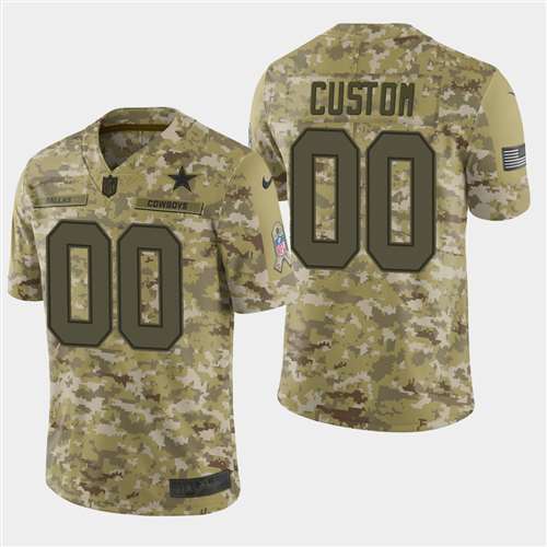 Dallas Cowboys Customized Camo Salute To Service NFL Stitched Limited Jersey