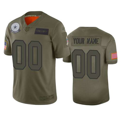 Dallas Cowboys Customized 2019 Camo Salute To Service NFL Stitched Limited Jersey