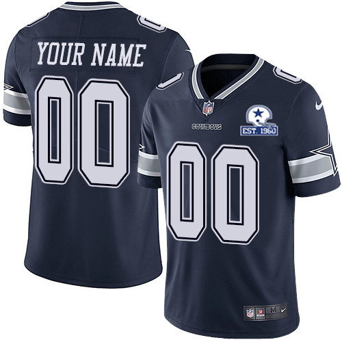 Dallas Cowboys Customized Custom Navy Blue With Established In 1960 Patch Stitched Jersey