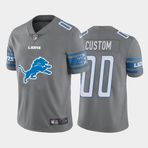 Detroit Lions Customized Grey 2020 Team Big Logo Stitched Limited Jersey