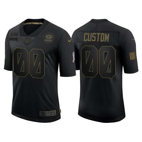 Green Bay Packers Customized 2020 Black Salute To Service Limited Stitched Jersey